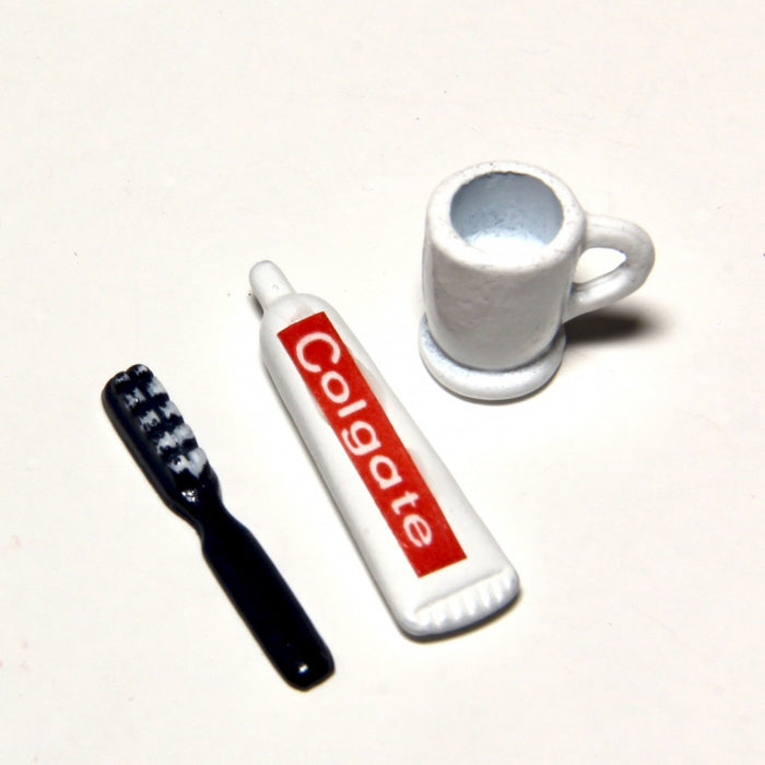 Toothbrush, toothpaste and Mug