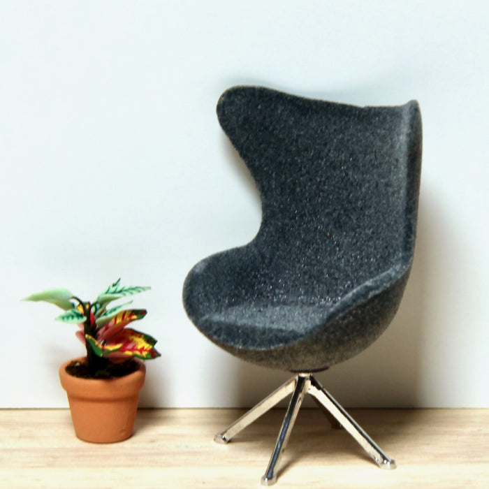 Egg chair, gray, small