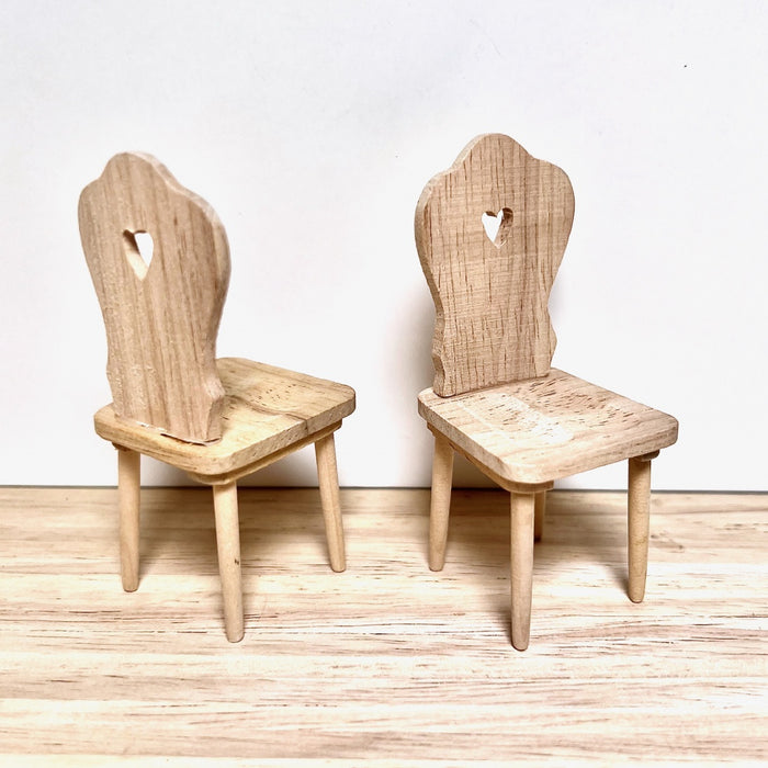 Heart chair, made of wood, 2 pcs