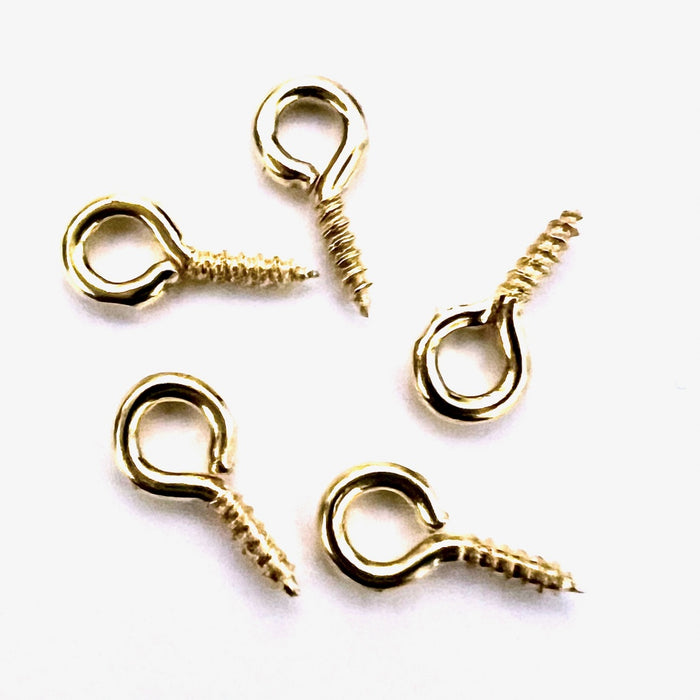 Eye screw, 4x8mm, brass, 5 pcs