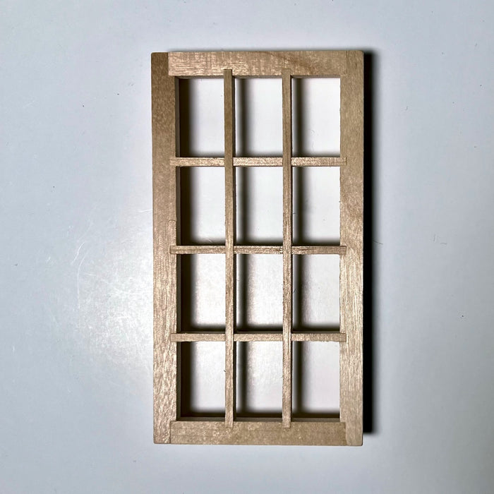 Window, 12 panes, approx. 7 x 13.2 cm, made of wood