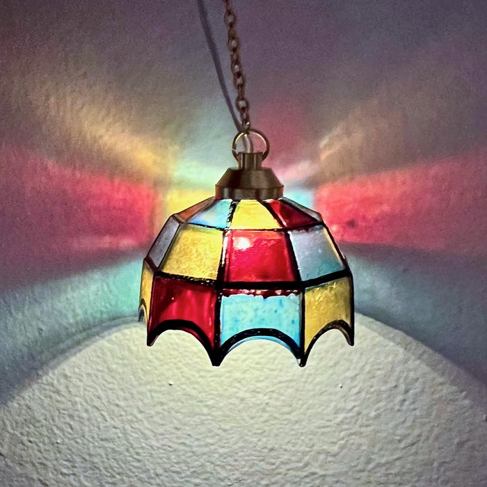 Tiffany ceiling lamp, colorful, LED