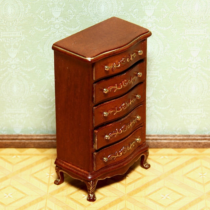 Chest of drawers, chest of drawers, quality furniture, walnut/gold