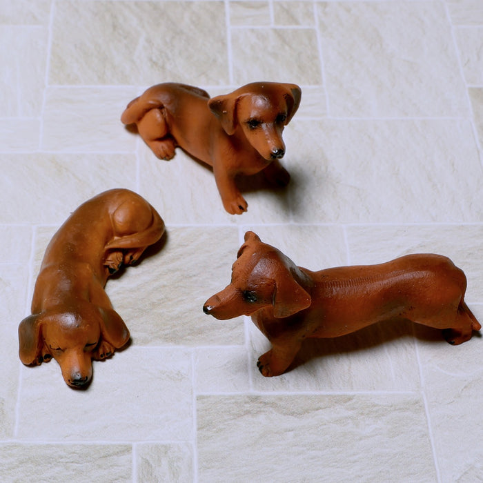 Dachshund, smooth-haired, brown, 3 pcs