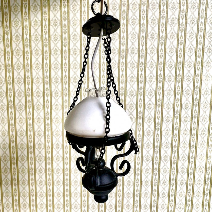 Oil lamp, black body, white dome 12 years