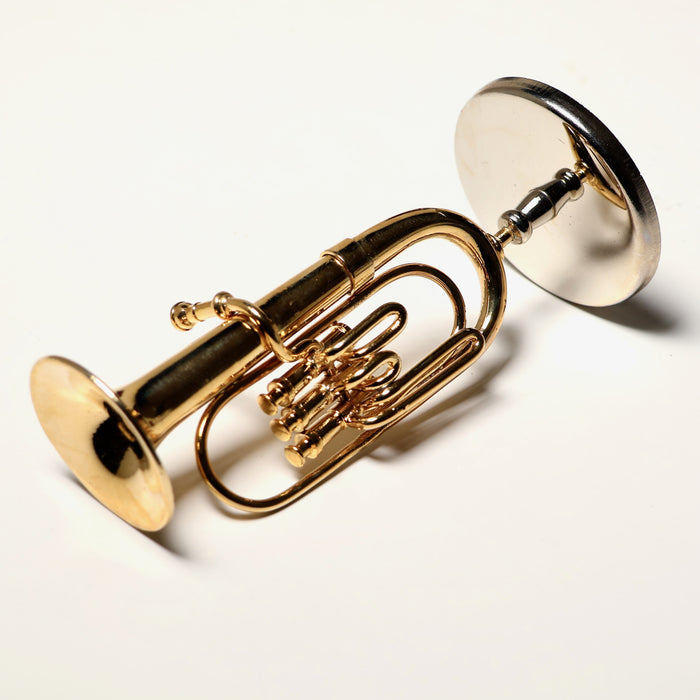 Baritone horn, stand and case