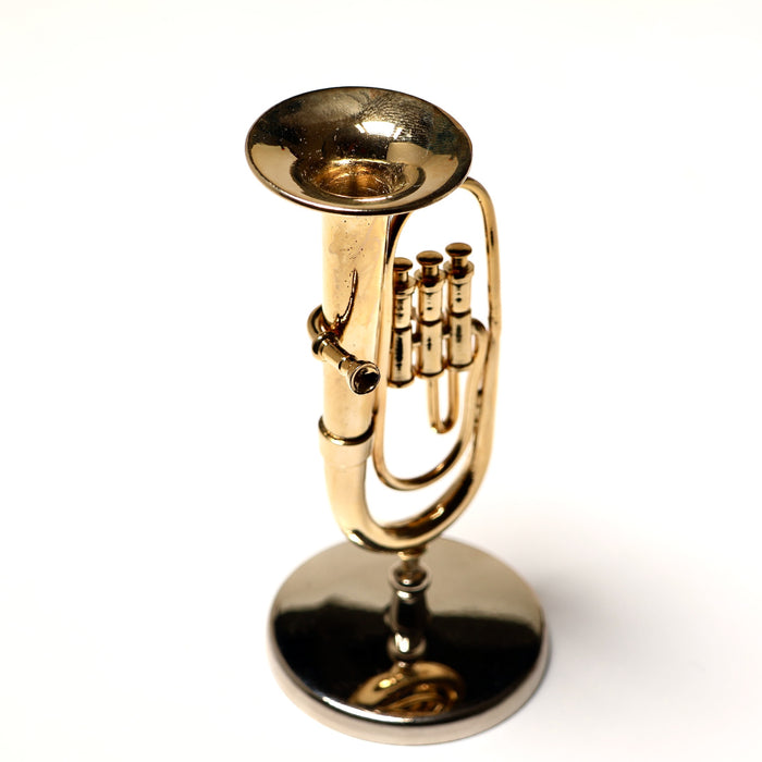 Baritone horn, stand and case