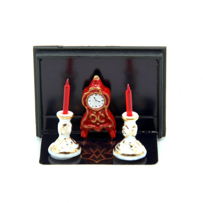 Candles and a table clock