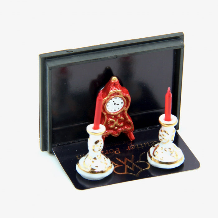 Candles and a table clock