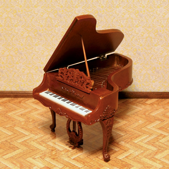 Grand piano and seat, walnut, quality furniture