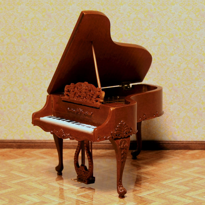 Grand piano and seat, walnut, quality furniture