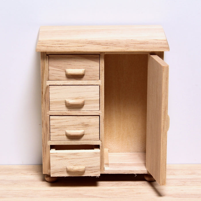 Cabinet with drawers, finished in wood