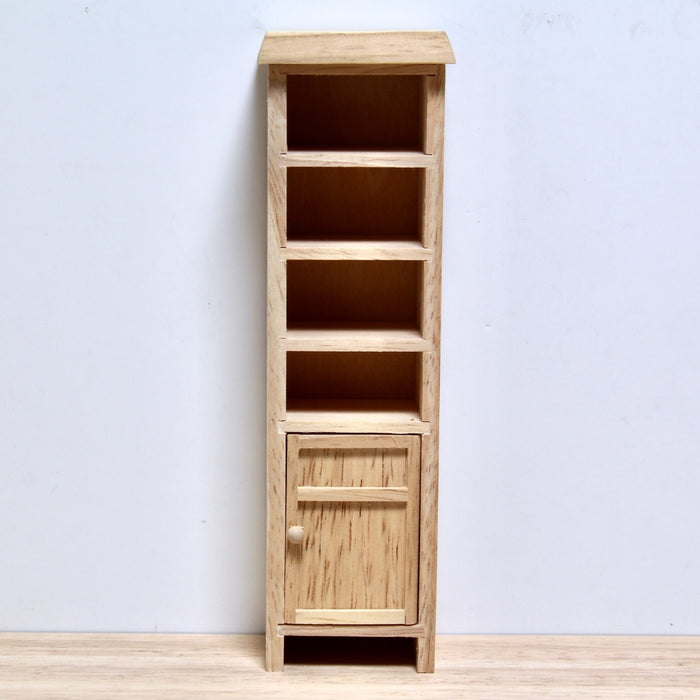 Shelf, narrow and tall, made of wood