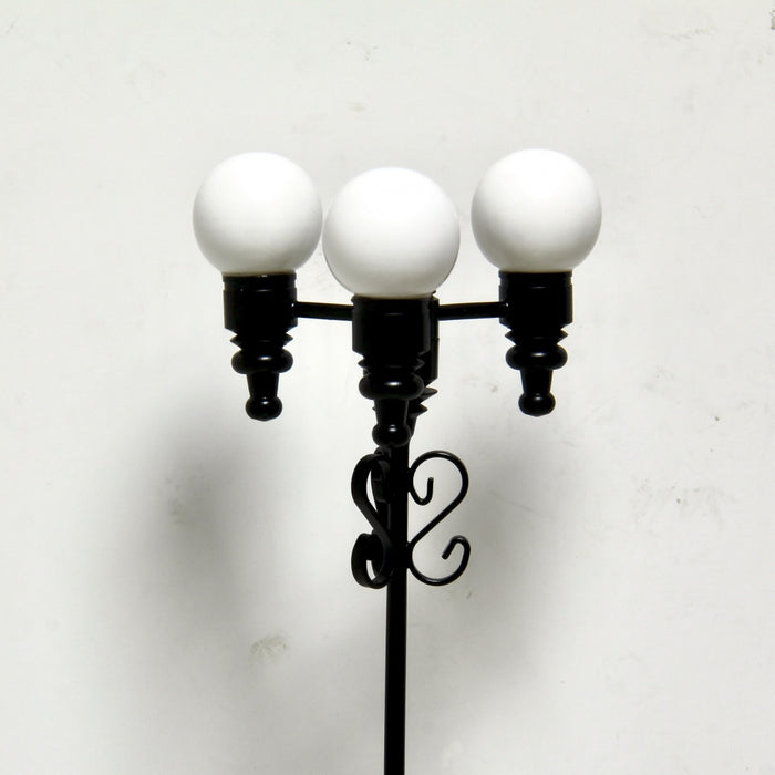 Street lamp, 3 ball lights, matte black, LED