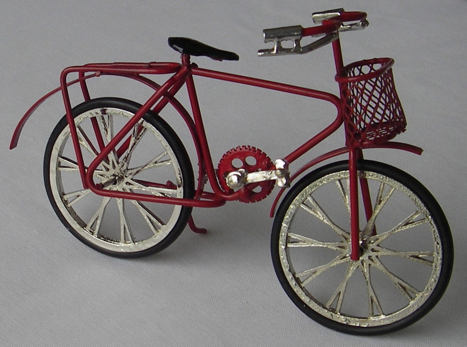 Bicycle with accessory basket, red