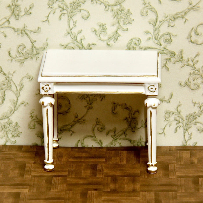 Side table, white/gold