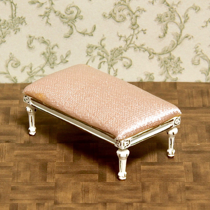 Footstool, pink upholstery, quality furniture