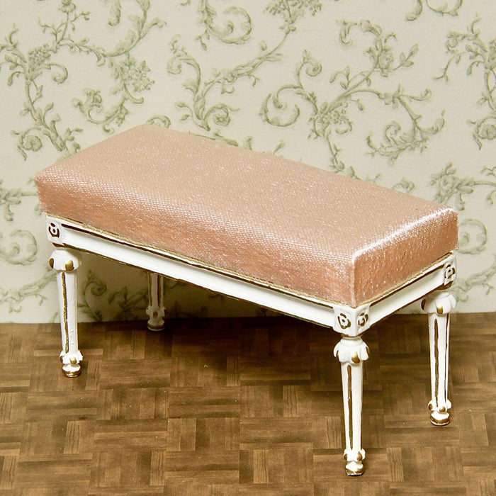 Upholstered bench, white, quality furniture