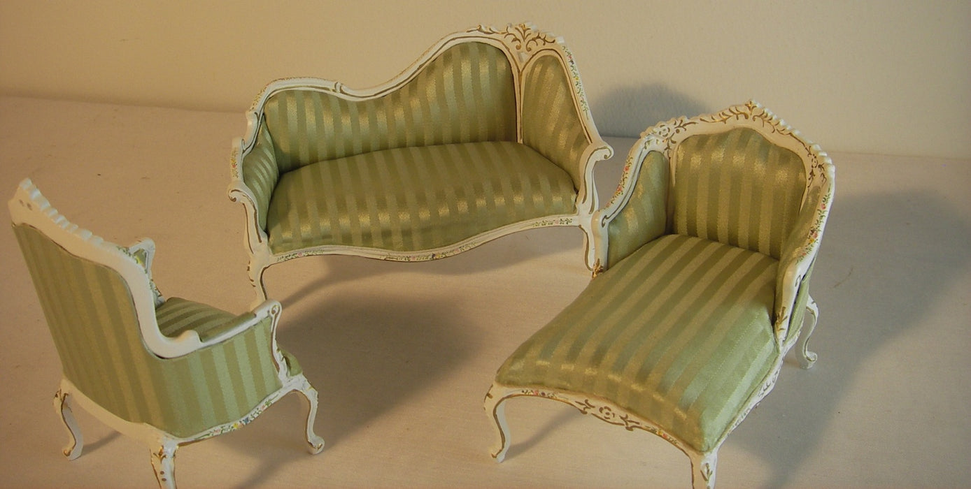 Armchair, light green upholstery, quality furniture