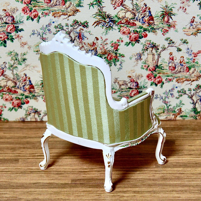 Armchair, light green upholstery, quality furniture