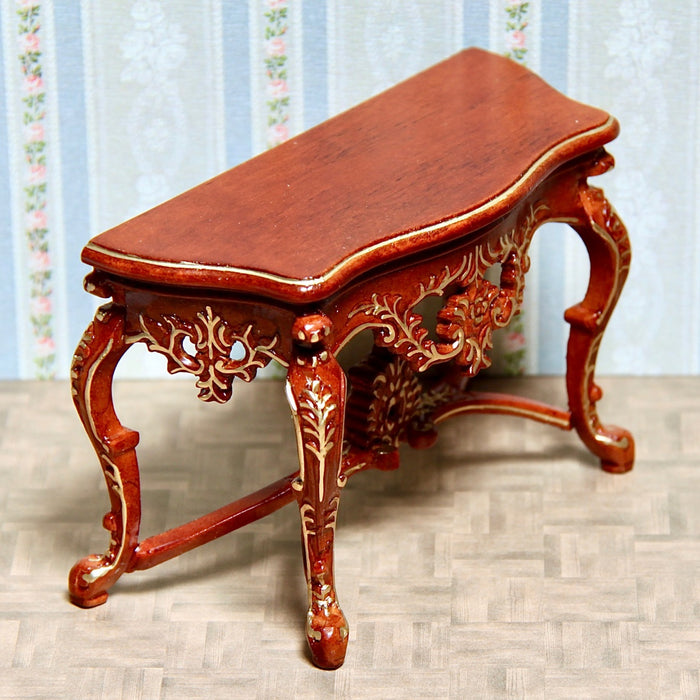 Side table, walnut/gold