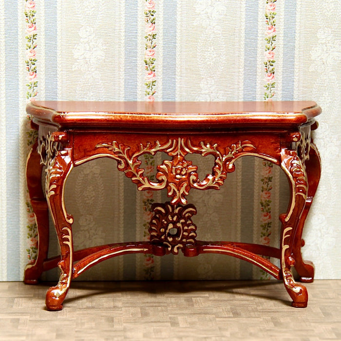 Side table, walnut/gold