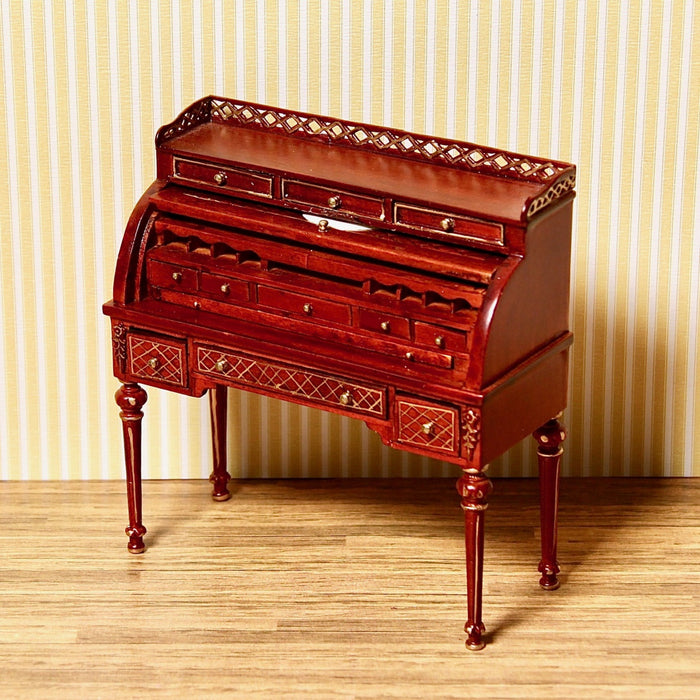 Writing chest with roll top, quality furniture