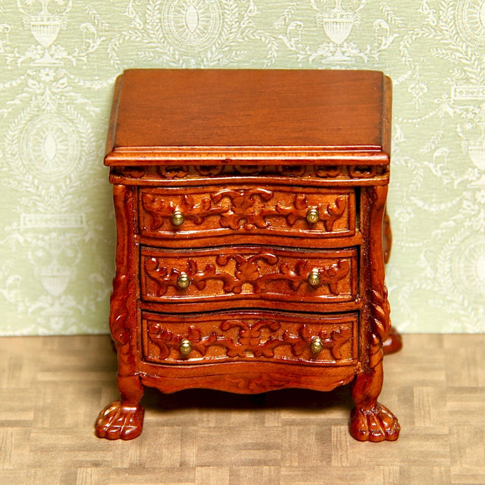 Bedside table, chest of drawers, walnut/gold, quality furniture