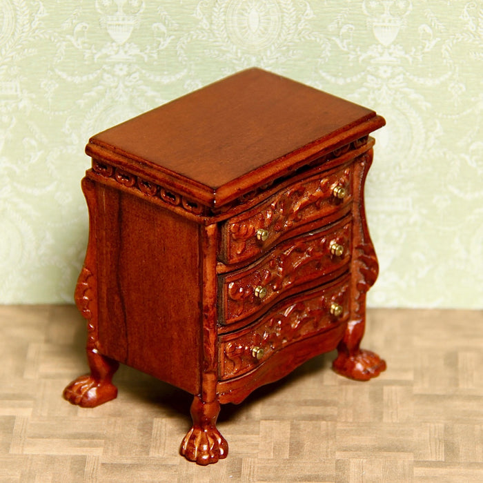 Bedside table, chest of drawers, walnut/gold, quality furniture