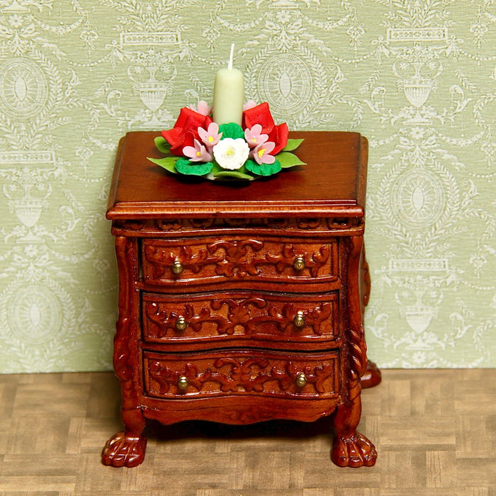 Bedside table, chest of drawers, walnut/gold, quality furniture