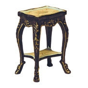 Small table, hand-decoratively painted, walnut/gold, quality furniture