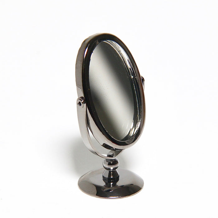 Table mirror, oval swivel, dark chrome