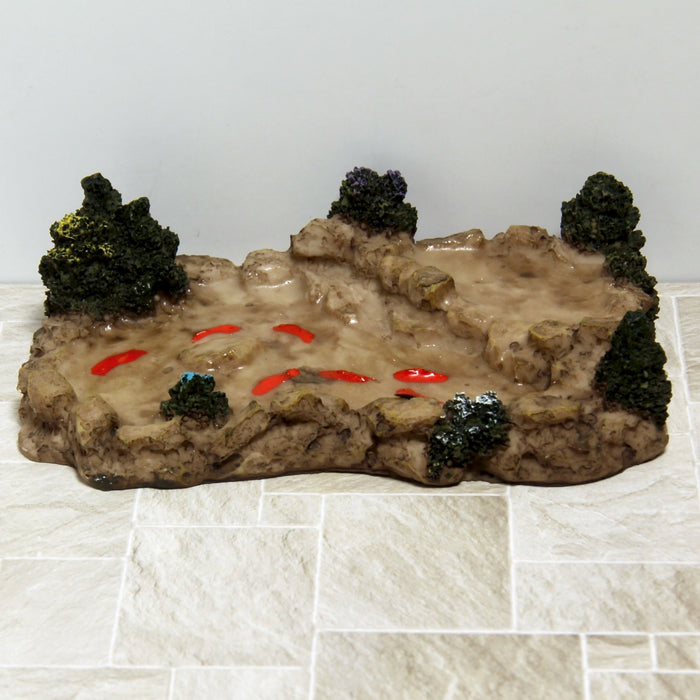 Garden pool and fish, resin