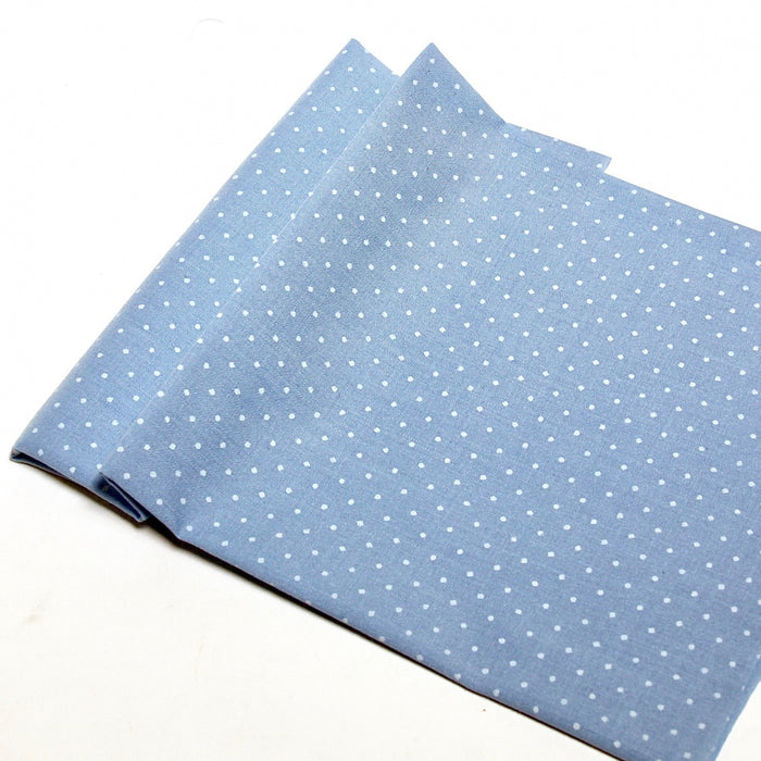 Fabric, polka dots, light blue, 30 x 45 cm