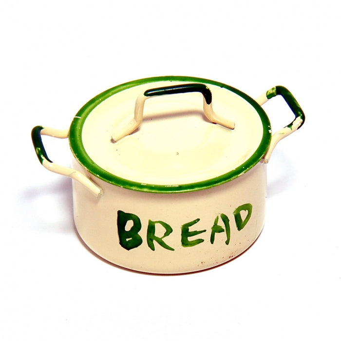 Pot for storing bread, yellow-green