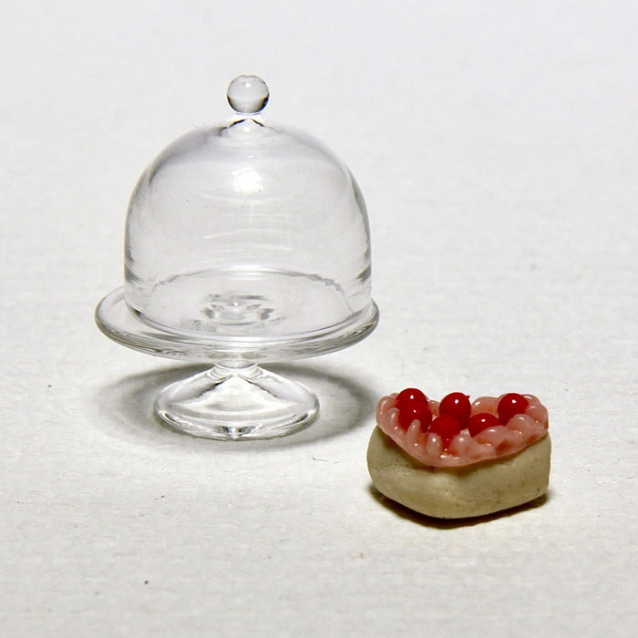 Heart cake, footed serving platter and dome