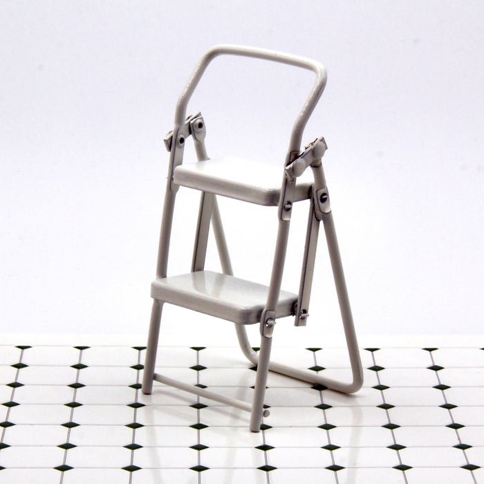 Kitchen ladder, white, collapsible