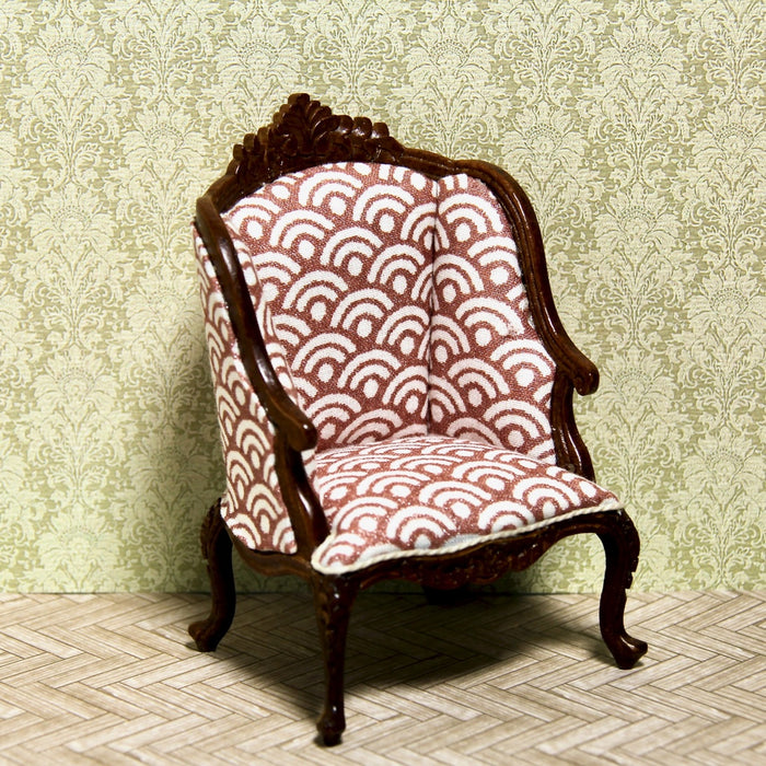 Armchair, pink-white, walnut, quality furniture