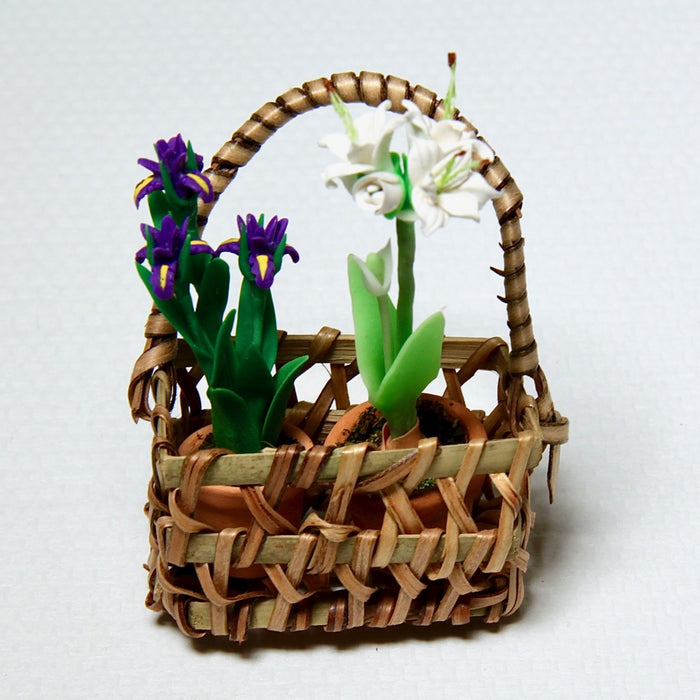 Basket with carrying handle, rectangle, 4 x 2.5 cm