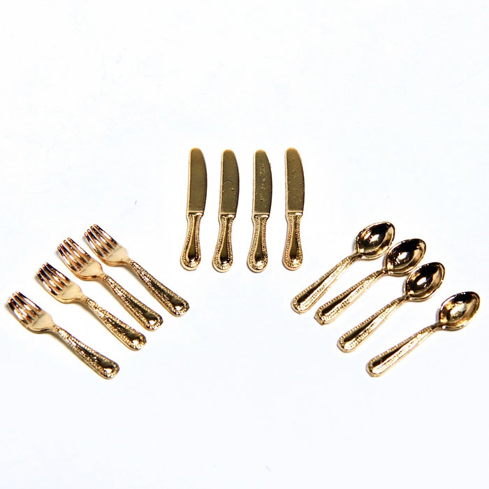 Cutlery, 12 pcs, yellow gold