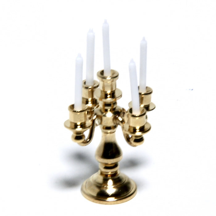 Candlestick, 5-branched, brass