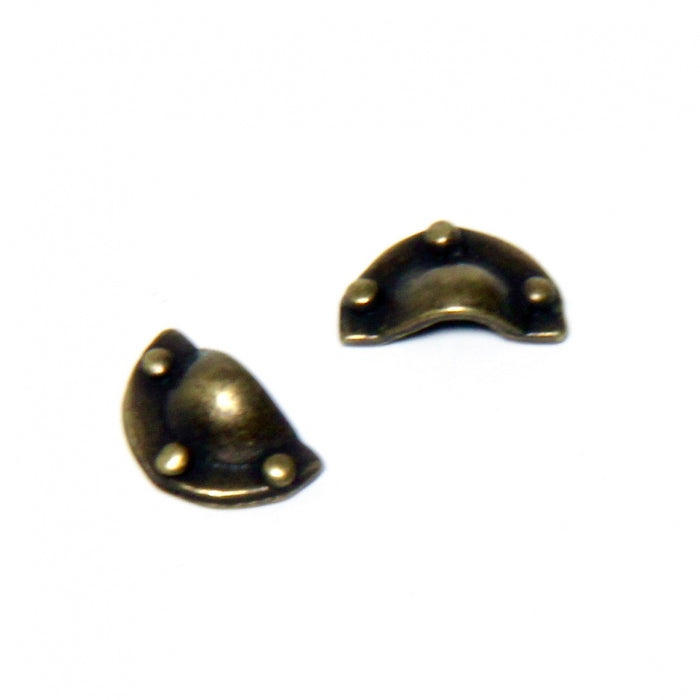 Puller, semi-round, patinated brass, 2 pcs