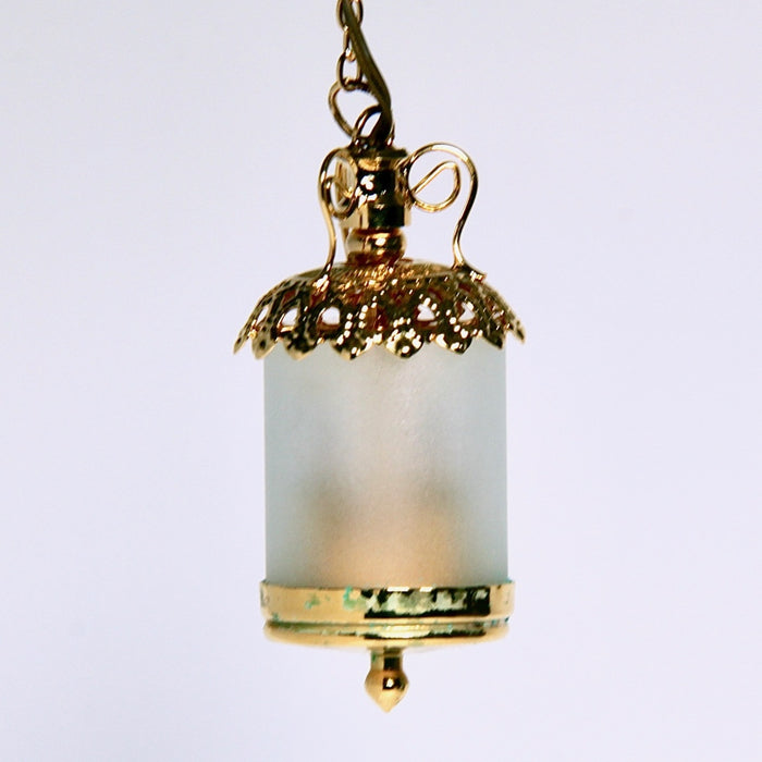 Ceiling lamp, cylinder lantern, brass, 12V