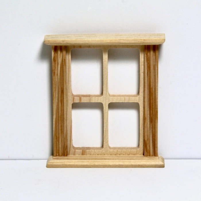 Window, 4-pane, 9 x 10 cm, finished in wood