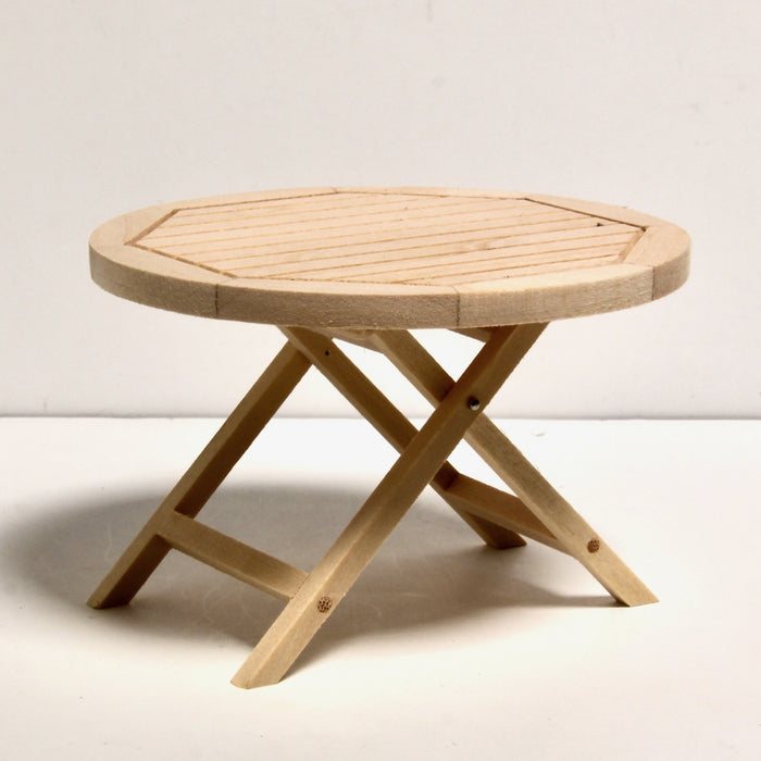 Garden table, round, made of wood