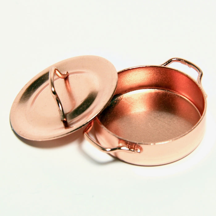 Copper pot, low and flat