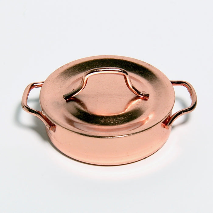 Copper pot, low and flat