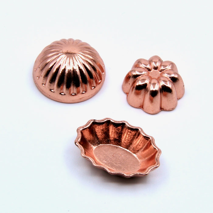 Cake pan, copper, 3 pcs