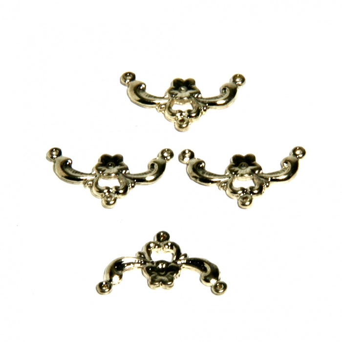 Decorative pattern, pull for furniture, brass, 4 pcs