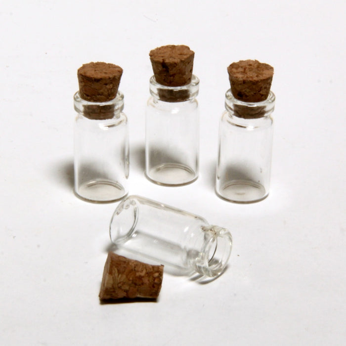 Glass jar with cork lid, 4 pcs